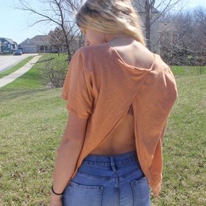 Lacey shirt cut in the back!